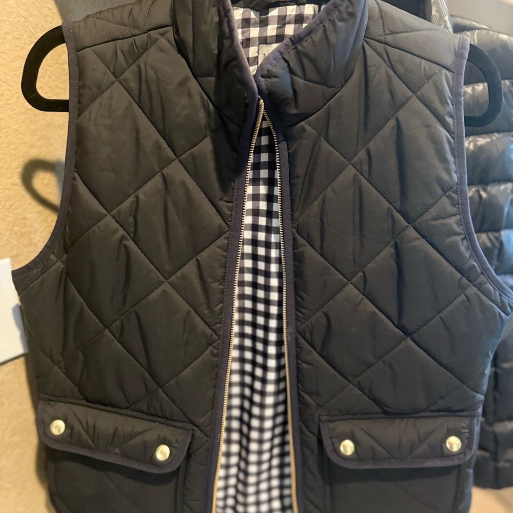 J. Crew Puffer Vest with Gingham Lining (Size S)